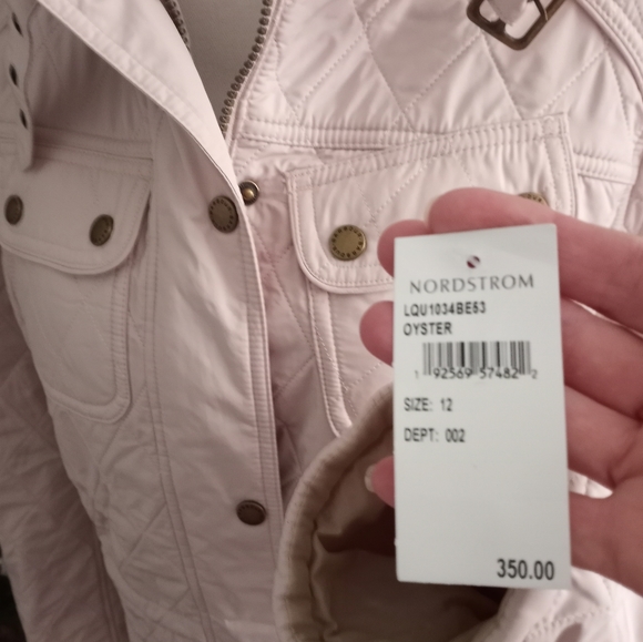 NWT Barbour Coastal Collection Arrow Parka Oyster/Beige/Pink Svrl Sizes - Picture 10 of 12